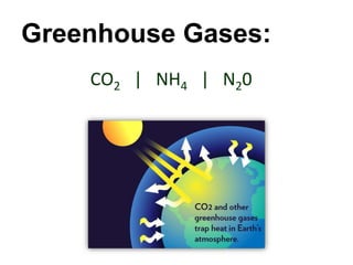 CO2 | NH4 | N20
Greenhouse Gases:
 