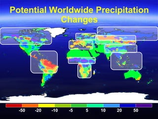 Potential Worldwide Precipitation
Changes
-50 -20 -10 -5 5 10 20 50
 