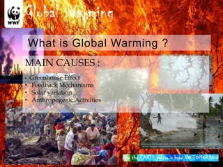 What is Global Warming ?MAIN CAUSES :Greenhouse Effect