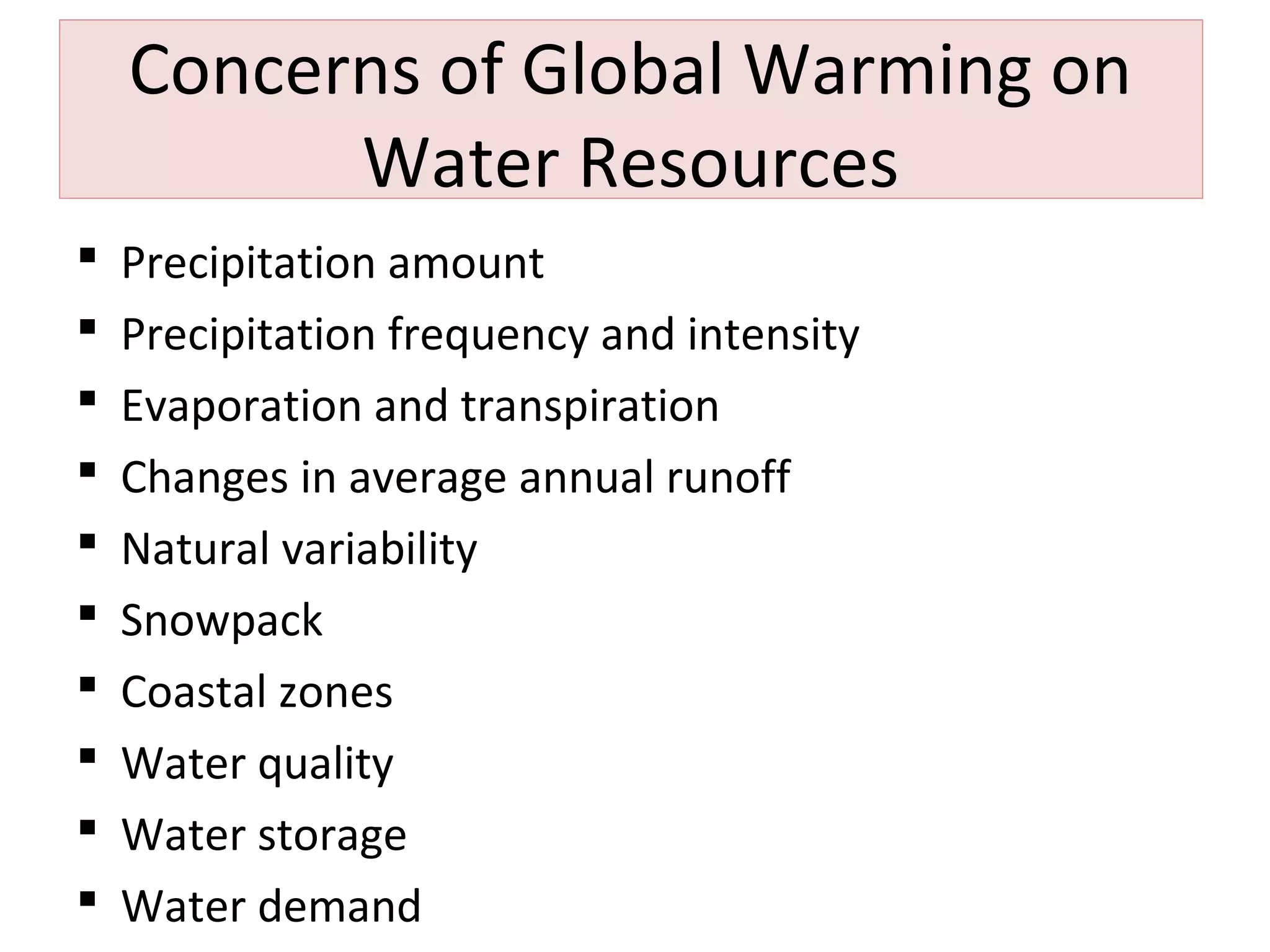 Global warming and water resource | PPT