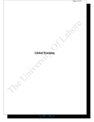 11 
Page 2 of 12 
Global Warming 
 