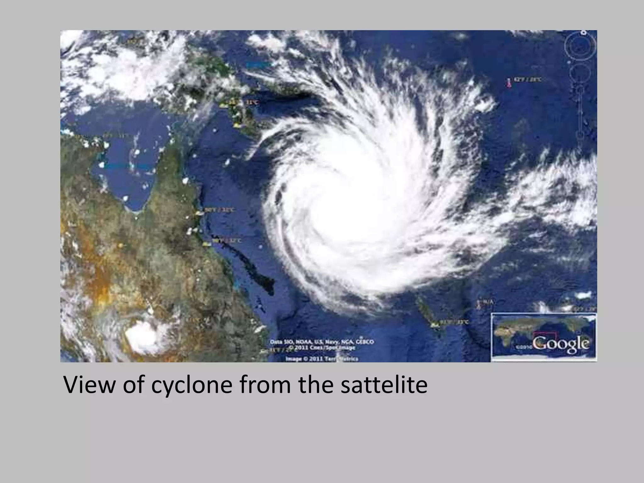View of cyclone from the sattelite
 