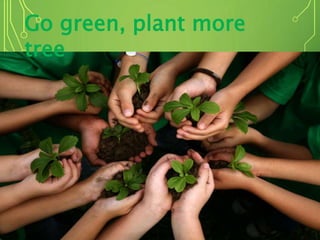 Go green, plant more
tree
 