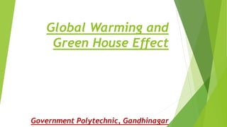 Global Warming and
Green House Effect
Government Polytechnic, Gandhinagar
 