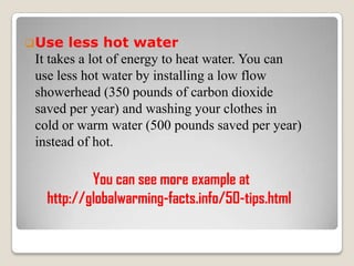 Do not leave applianceson standby   Use the "on/off" function on the machine itself. A TV set that's switched on for 3 hours a day (the average time Europeans spend watching TV) and in standby mode during the remaining 21 hours uses about 40% of its energy in standby mode. 