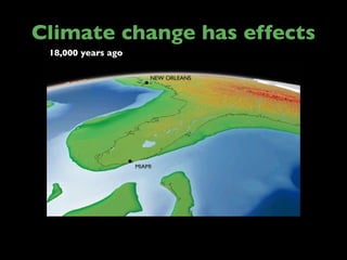 Florida’s coast during the LGM

Climate change has effects
18,000 years ago

 