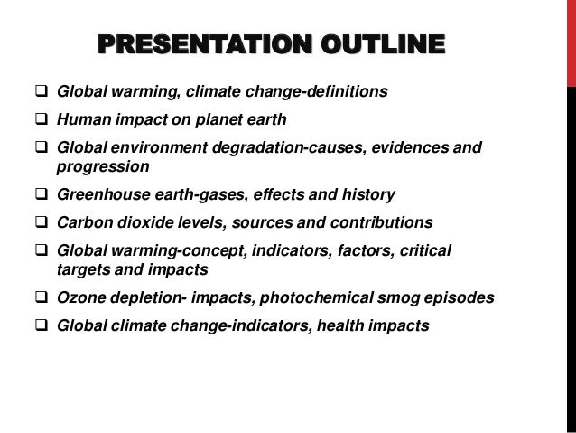 Global warming research paper outline