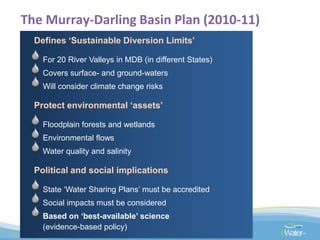 Global water challenges River Basin Management Opportunities and Risks