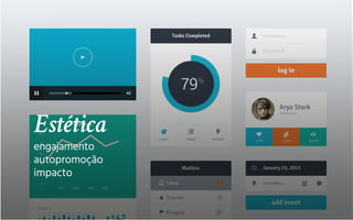 Estética
engajamento
autopromoção
impacto
 