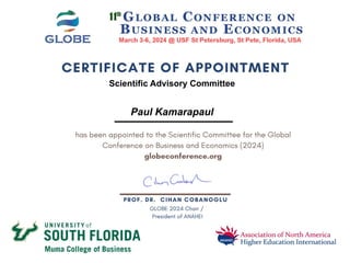 Paul Kamarapaul
Scientific Advisory Committee
 