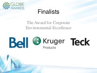 Finalists
The Award for Corporate
Environmental Excellence
 