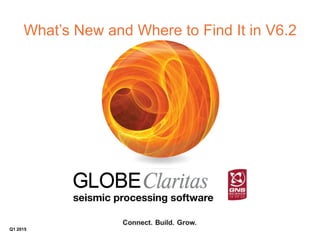 What’s New and Where to Find It in V6.2
Q1 2015
 