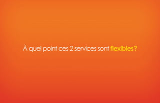 À quel point ces 2 services sont flexibles?
 
