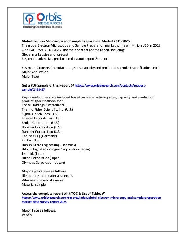 Global Electron Microscopy and Sample Preparation Market Share, Top
