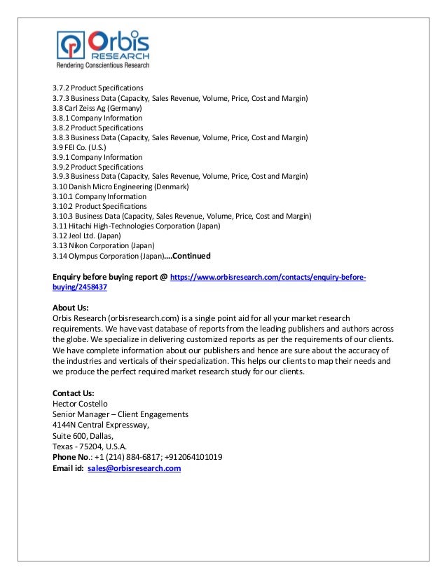 Global Electron Microscopy and Sample Preparation Market Share, Top