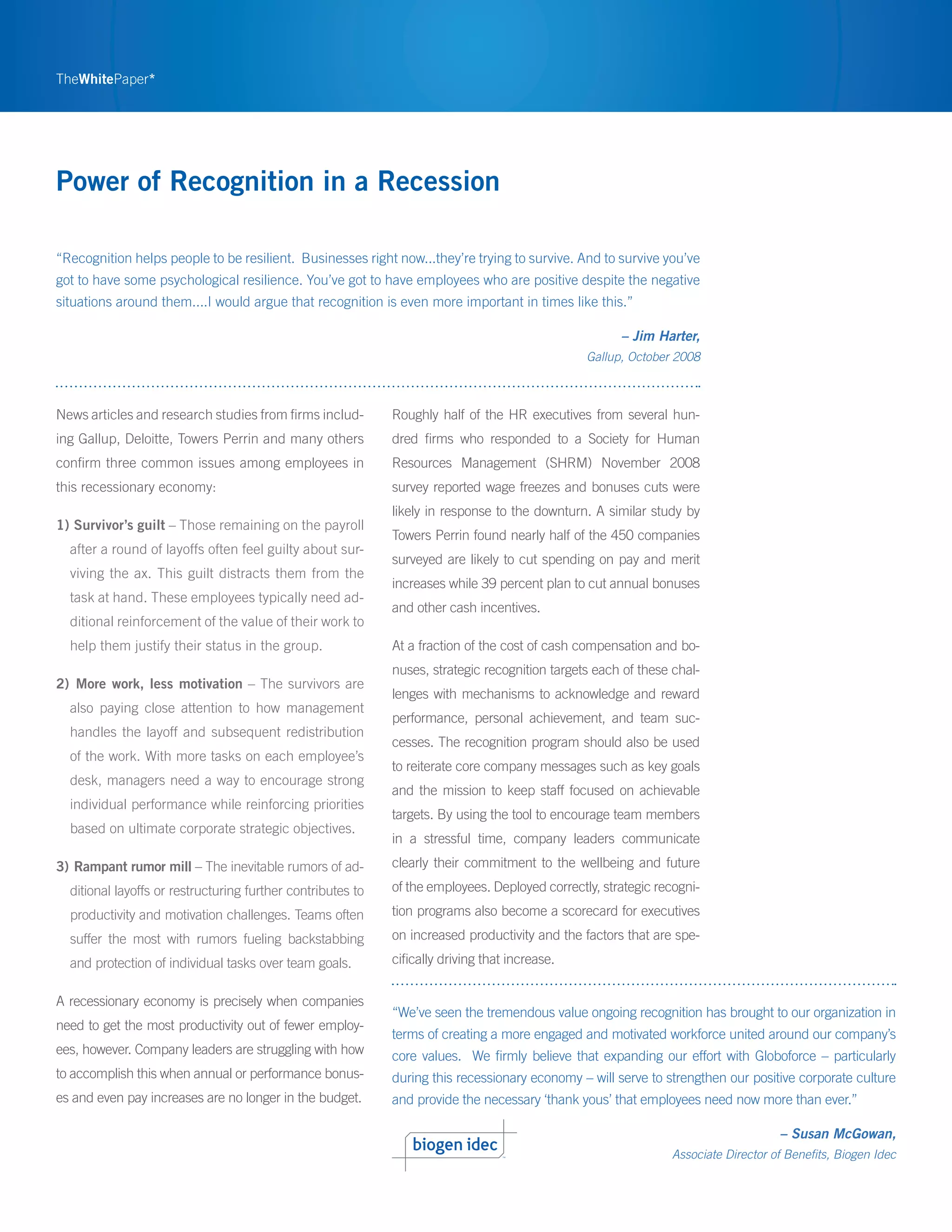 Globoforce Roi Of Recognition Na