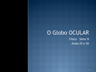 O Globo OCULAR
       Física – Setor B
         Aulas 25 e 26




                      1
 