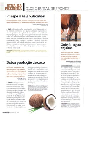 Globo Rural - Carta do Leitor - Jabuticaba