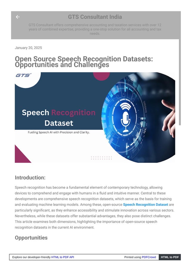 Open Source Speech Recognition Datasets: Opportunities and Challenges | PDF