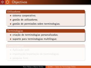 Globs - Gestão de Glossários