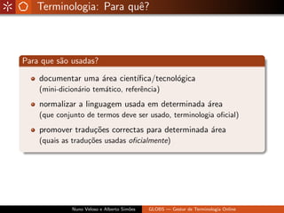 Globs - Gestão de Glossários