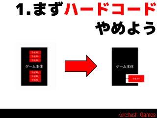 1.まずハードコード
やめよう

 