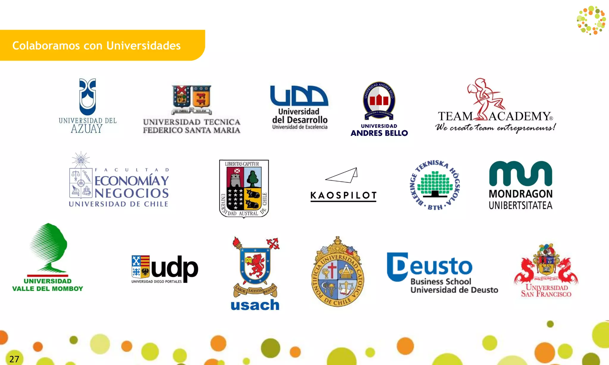 Colaboramos con Universidades
31
 