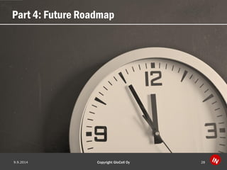 Part 4: Future Roadmap 
9.9.2014 Copyright GloCell Oy 28 
 