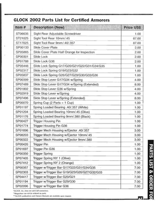 Drawing and Technical InformationGlock armorers 