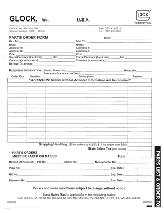 Drawing and Technical InformationGlock armorers 