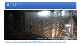 BLAME !
https://www.theverge.com/2017/5/19/15663380/blame-netflix-anime-tsutomu-nihei
 
