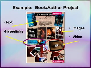 Example:  Book/Author Project Images Video Text Hyperlinks 