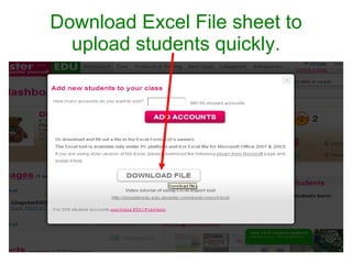 Download Excel File sheet to upload students quickly. 