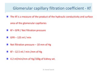 Glomerular capillary filtration coefficient - Kf
The Kf is a measure of the product of the hydraulic conductivity and surf...