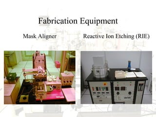 Fabrication Equipment
Mask Aligner Reactive Ion Etching (RIE)
 