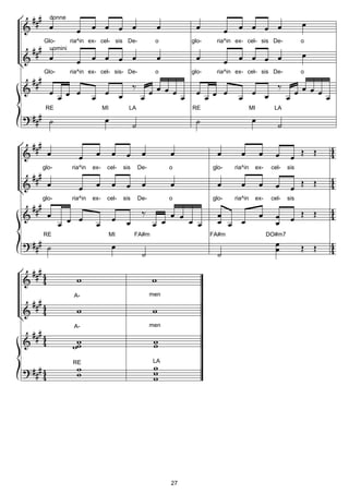 donne



Glo-     ria^in ex- cel- sis De-                 o         glo-    ria^in ex- cel- sis De-             o
  uomini



Glo-      ria^in ex- cel- sis- De-               o         glo-    ria^in ex- cel- sis De-             o




 RE                      MI          LA                    RE                     MI       LA




glo-      ria^in   ex-    cel-     sis    De-         o           glo-   ria^in    ex-    cel-   sis




glo-      ria^in   ex-    cel-     sis    De-         o           glo-   ria^in    ex-    cel-   sis




RE                            MI         FA#m                     FA#m                   DO#m7




           A-                                   men




           A-                                   men




           RE                                   LA




                                                      27
 