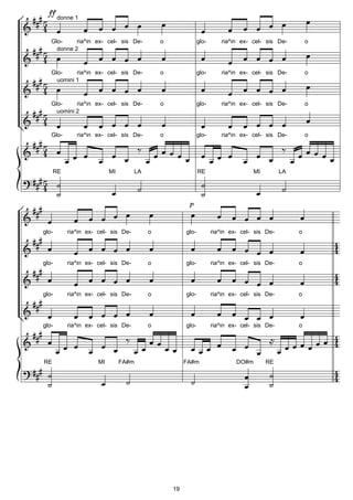 donne 1



   Glo-     ria^in ex- cel- sis De-          o               glo-      ria^in ex- cel- sis De-         o
     donne 2



   Glo-     ria^in ex- cel- sis De-          o               glo-      ria^in ex- cel- sis De-         o
     uomini 1



   Glo-     ria^in ex- cel- sis De-          o               glo-      ria^in ex- cel- sis De-         o
     uomini 2



   Glo-      ria^in ex- cel- sis De-         o               glo-      ria^in ex- cel- sis De-         o




     RE                   MI        LA                       RE                     MI        LA




glo-      ria^in ex- cel- sis De-        o            glo-          ria^in ex- cel- sis De-        o




glo-      ria^in ex- cel- sis De-        o            glo-          ria^in ex- cel- sis De-        o




glo-      ria^in ex- cel- sis De-        o            glo-          ria^in ex- cel- sis De-        o




glo-      ria^in ex- cel- sis De-        o            glo-          ria^in ex- cel- sis De-        o




RE                   MI        FA#m                   FA#m                   DO#m        RE




                                                 19
 