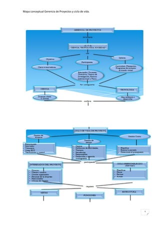 Mapa conceptual Gerencia de Proyectos y ciclo de vida.
3
 