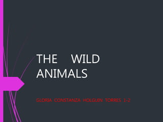 THE WILD 
ANIMALS 
GLORIA CONSTANZA HOLGUIN TORRES 1-2 
 