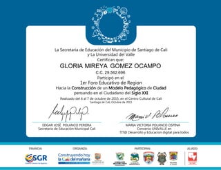 GLORIA MIREYA GOMEZ OCAMPO
C.C. 29.562.696
 