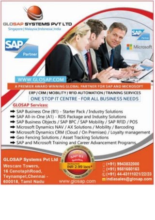 Glosap sap b1_solution_promotions packages_chennai