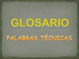 GLOSARIO PALABRAS TÉCNICAS 