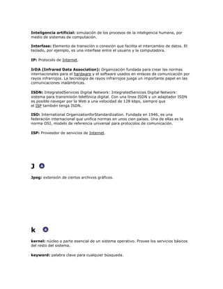 GLOSARIO DE TERMINOS EN INGLES