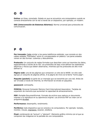 GLOSARIO DE TERMINOS EN INGLES