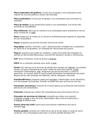 GLOSARIO DE TERMINOS EN INGLES