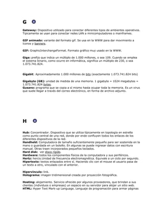 GLOSARIO DE TERMINOS EN INGLES