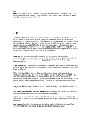 GLOSARIO DE TERMINOS EN INGLES