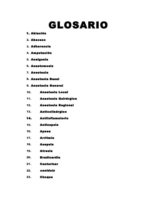 Glosario de cirugía