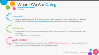 Where We Are Going
The Power of PowerPoint | thepopp.com 14
3 columns
Innovation
Ius pericula consetetur voluptatum an, ad...