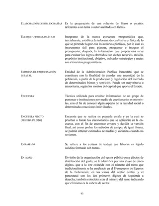 Ficha Programatica Glosario direccion General de Planeacion SEP | PDF